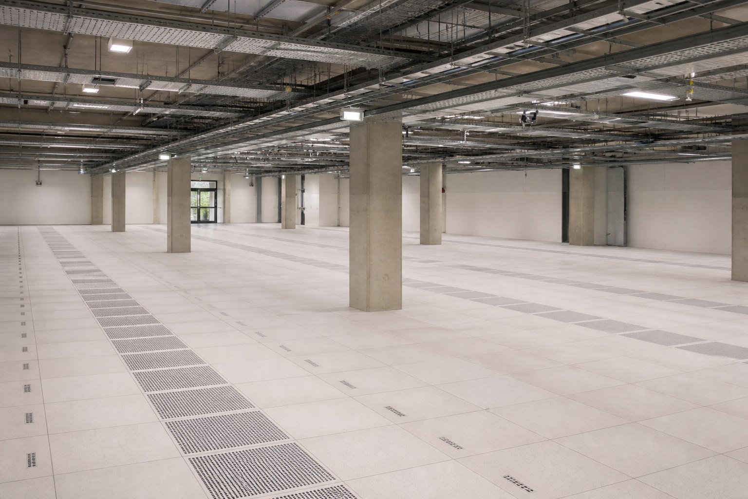 Planned Data Center white space before equipment installation